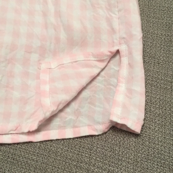 J. JILL Pink & White Gingham Checkered Popover Top - Picture 8 of 14